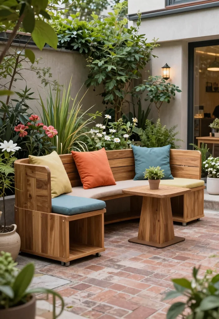 10 Side Yard Patio Ideas to Use Narrow Outdoor Areas - 3. Multi-Functional Furniture 1