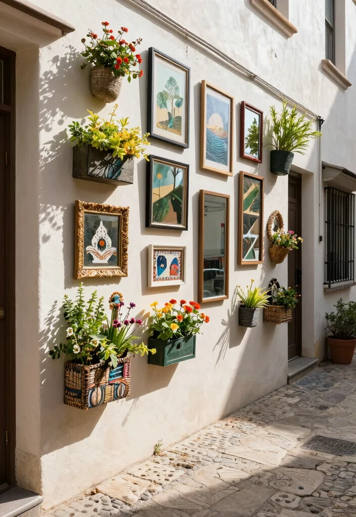 10 Side Yard Patio Ideas to Use Narrow Outdoor Areas - 8. Artistic Wall Decor 1