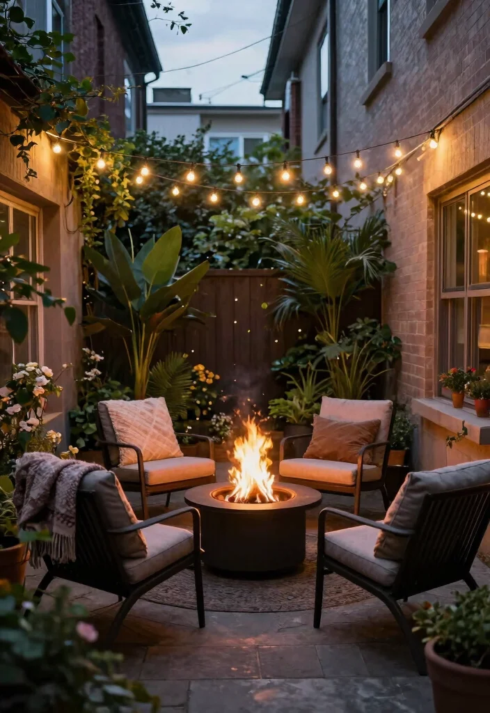 10 Side Yard Patio Ideas to Use Narrow Outdoor Areas - 9. Fire Pit Gathering Spot 1