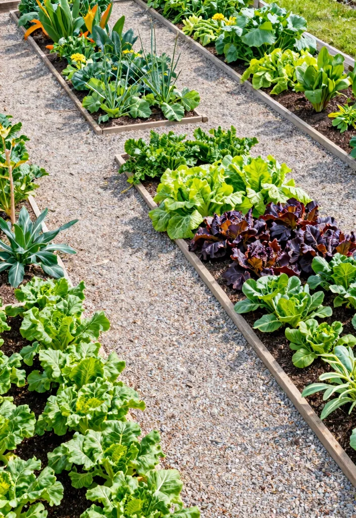 12 Backyard Ideas With Gravel for Budget-Friendly Landscaping - 5. Gravel Vegetable Garden Paths 1