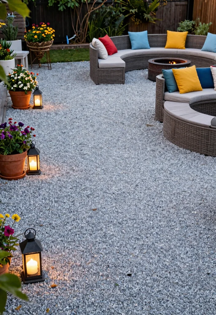 12 Backyard Ideas With Gravel for Budget-Friendly Landscaping - 6. Gravel Seating Areas 1