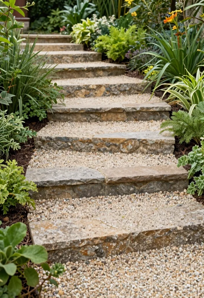 12 Backyard Ideas With Gravel for Budget-Friendly Landscaping - 9. Gravel Steps 1
