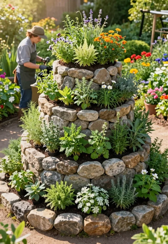 12 Backyard Ideas Without a Pool for Practical Outdoor Spaces - 7. Create a Herb Spiral 1