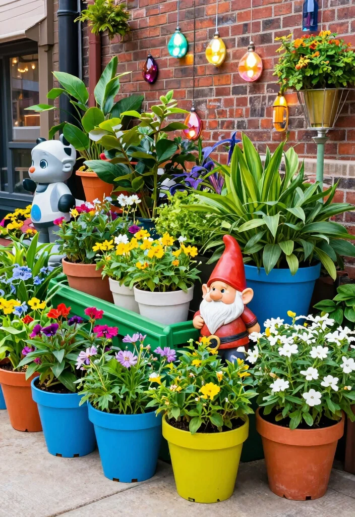 12 City Backyard Ideas for Stylish Small Urban Outdoor Spaces - 10. Colorful Garden Decor: Add Personality 1