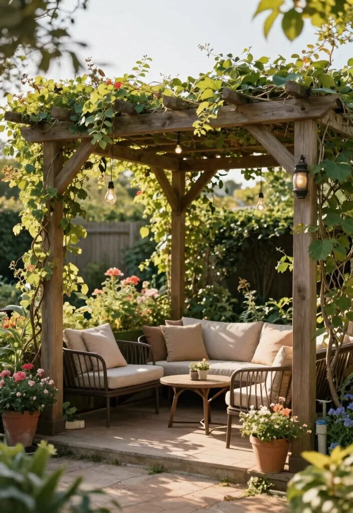 12 City Backyard Ideas for Stylish Small Urban Outdoor Spaces - 8. Functional Garden Structures: Shade and Support 1