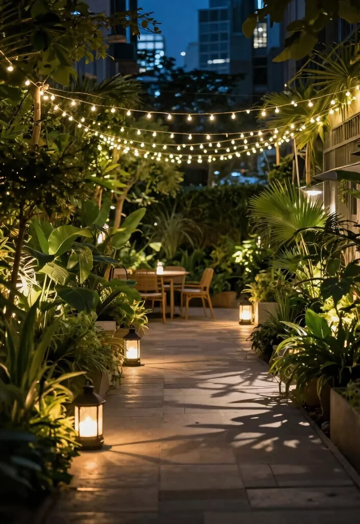 12 City Backyard Ideas for Stylish Small Urban Outdoor Spaces - 9. Creative Outdoor Lighting: Set the Mood 1