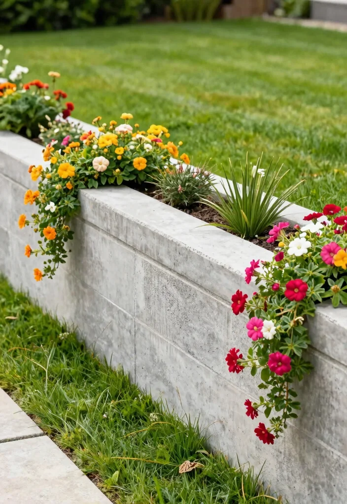12 Concrete Backyard Ideas for Modern Low Maintenance Yards - 6. Concrete Retaining Walls 1