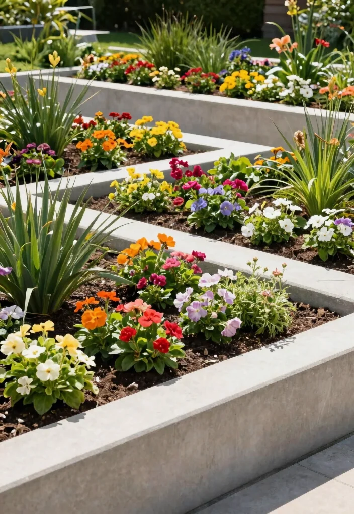 12 Concrete Backyard Ideas for Modern Low Maintenance Yards - 9. Concrete Garden Edges 1