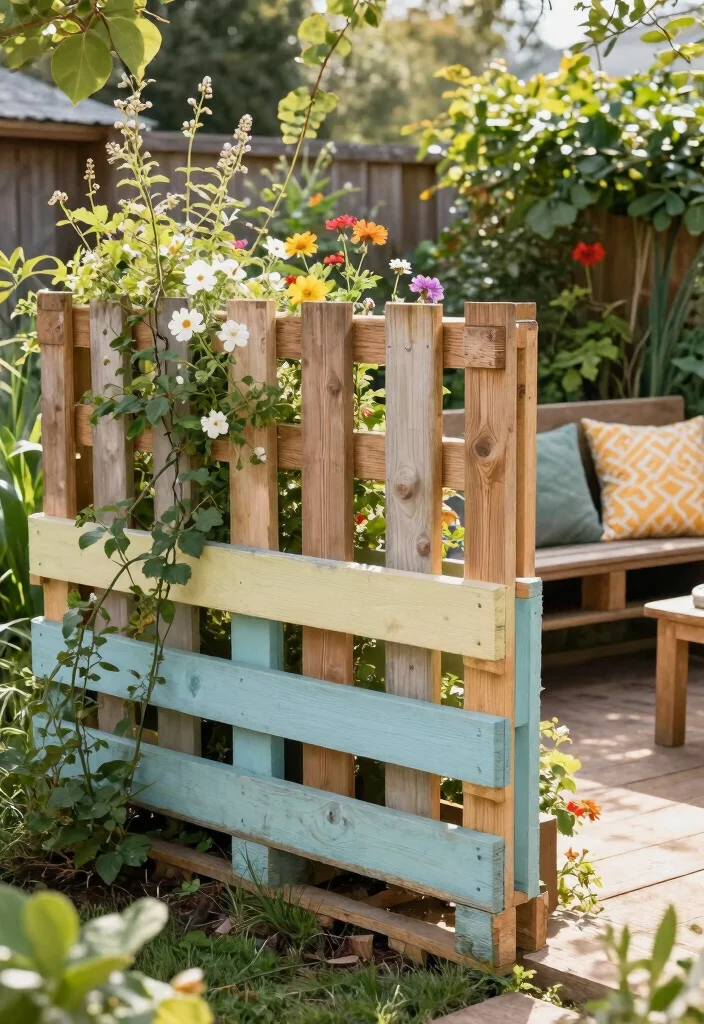 12 Decorative Garden Fence Ideas to Enhance Outdoor Style - 1. Rustic Wooden Pallet Fence 1
