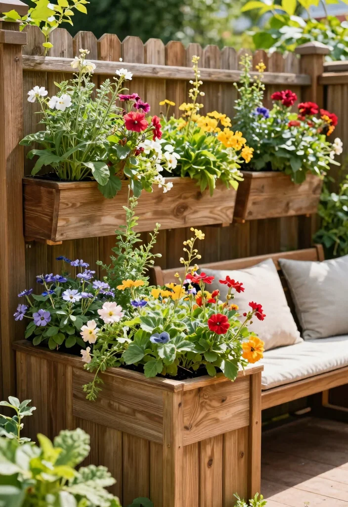 12 Decorative Garden Fence Ideas to Enhance Outdoor Style - 10. Fence with Integrated Planters 1