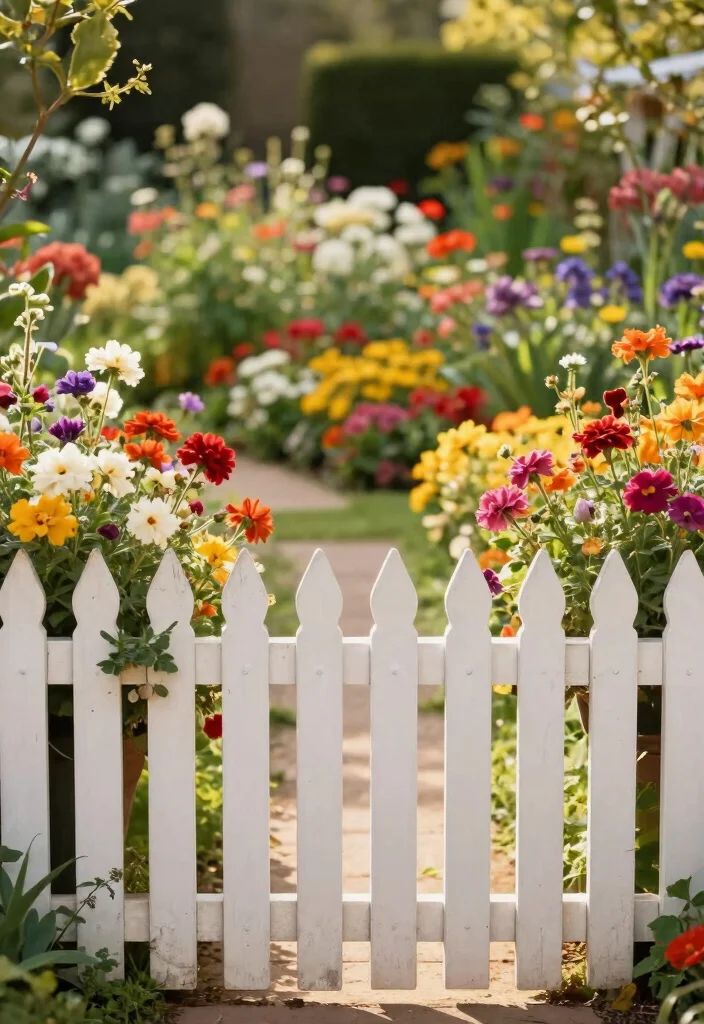 12 Decorative Garden Fence Ideas to Enhance Outdoor Style - 11. Classic White Picket Fence 1