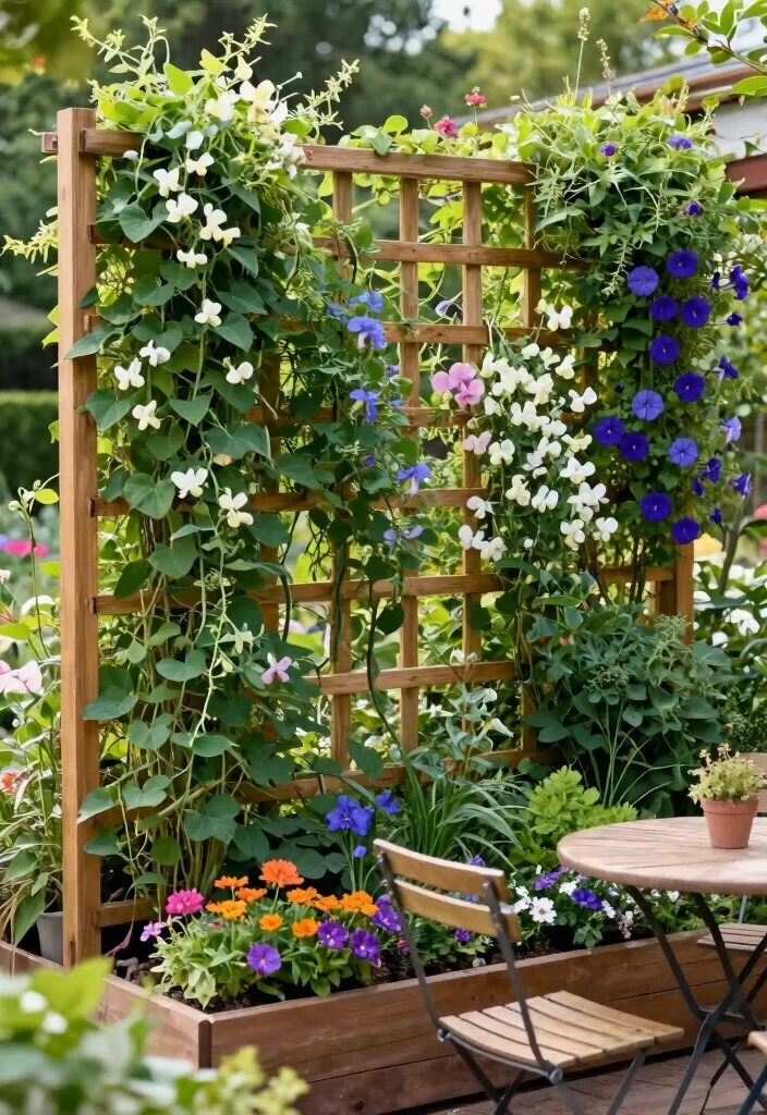 12 Decorative Garden Fence Ideas to Enhance Outdoor Style - 2. Vertical Garden Trellis Fence 1