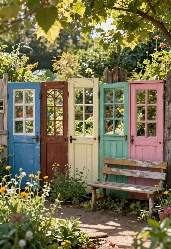 12 Decorative Garden Fence Ideas to Enhance Outdoor Style - 6. Recycled Material Fence 1