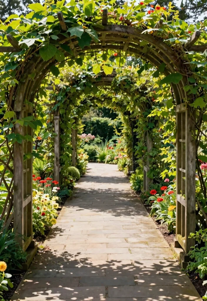 12 Garden Pergola Ideas for Relaxed Outdoor Design - 10. Garden Pathway Pergola 1