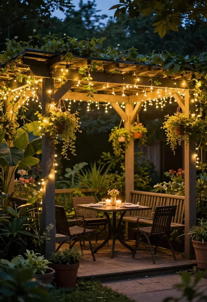 12 Garden Pergola Ideas for Relaxed Outdoor Design - 4. Pergola with String Lights 1