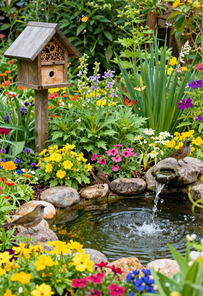 12 Medium Backyard Ideas for Balanced and Functional Outdoor Design - 4. Wildlife-Friendly Spaces 1
