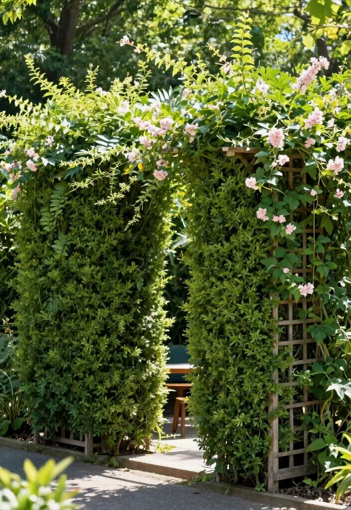 12 Medium Backyard Ideas for Balanced and Functional Outdoor Design - 7. Natural Privacy Screens 1