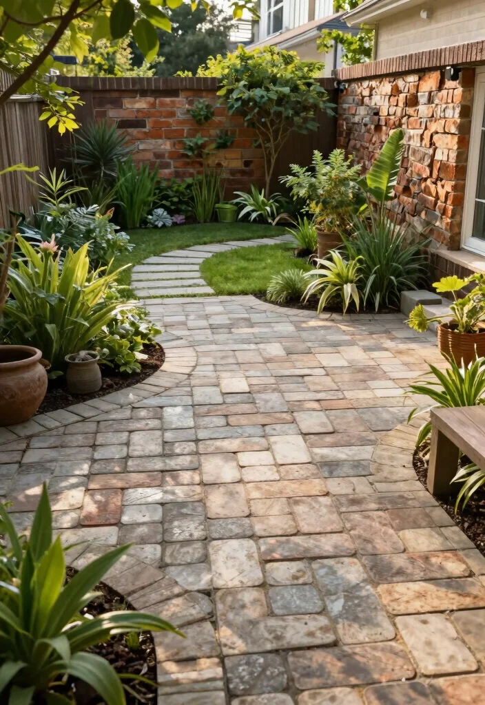 12 Medium Backyard Ideas for Balanced and Functional Outdoor Design - 8. Eco-friendly Hardscaping 1