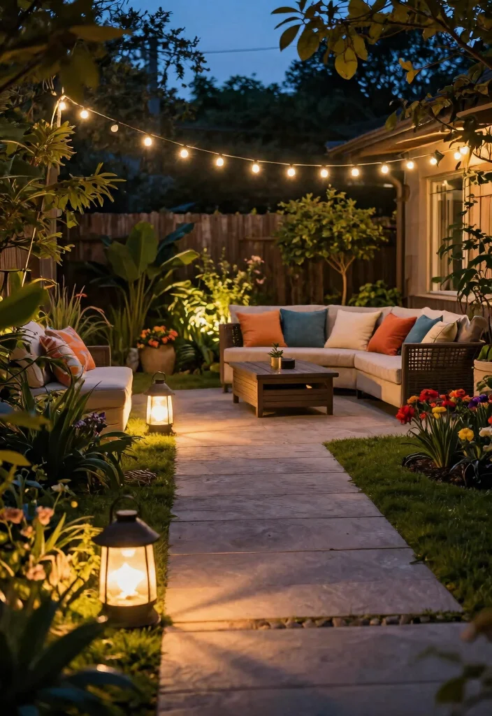 12 Modern Backyard Ideas for Clean and Stylish Outdoor Living - 7. Stylish Outdoor Lighting 1
