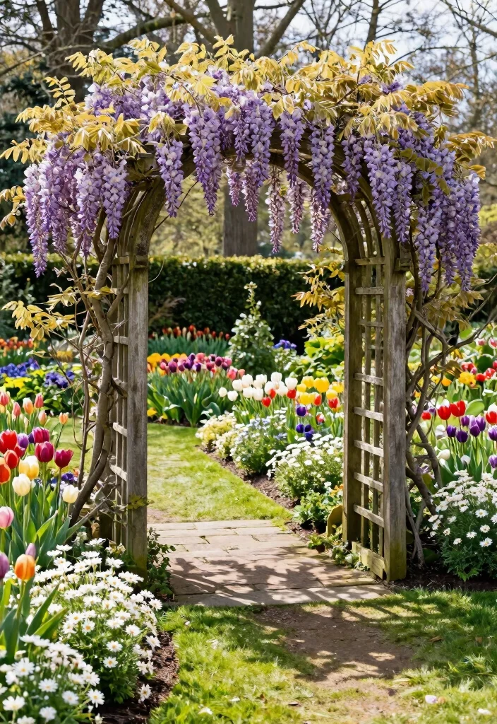 12 Outdoor Trellis Ideas for Vertical Garden Style and Support - 1. Elegant Arched Wooden Trellis 1