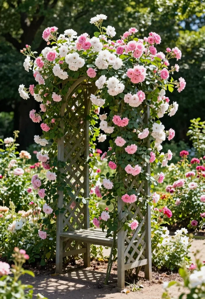 12 Outdoor Trellis Ideas for Vertical Garden Style and Support - 11. Lattice Trellis for Climbing Roses 1