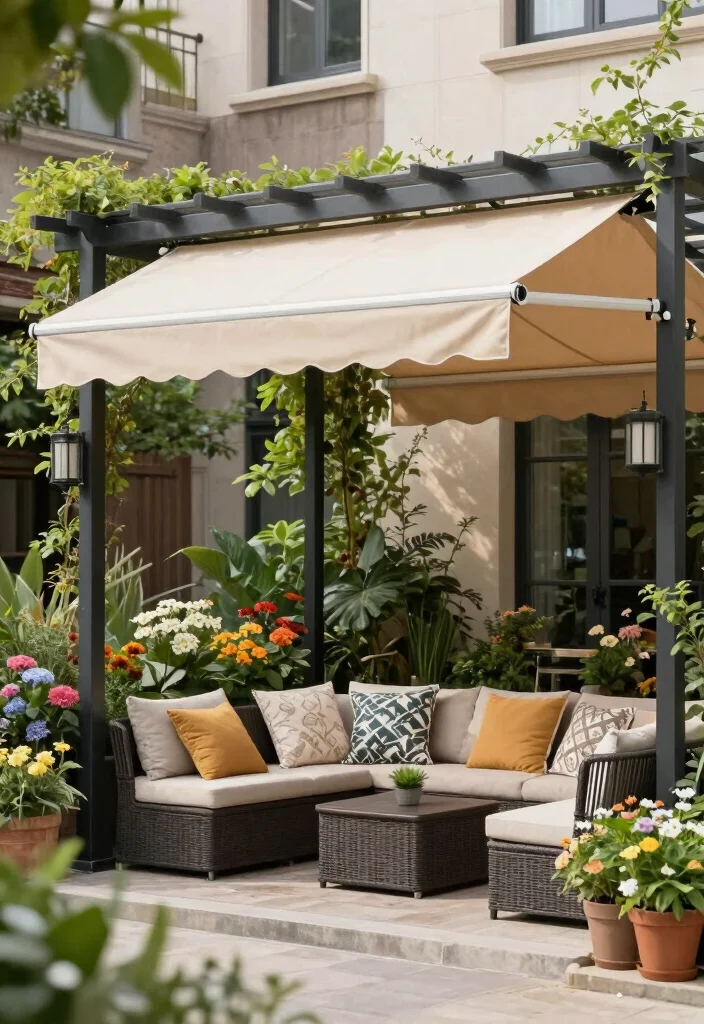 12 Pergola Ideas to Add Shade and Style to Your Yard - 6. Pergola with a Retractable Awning 1