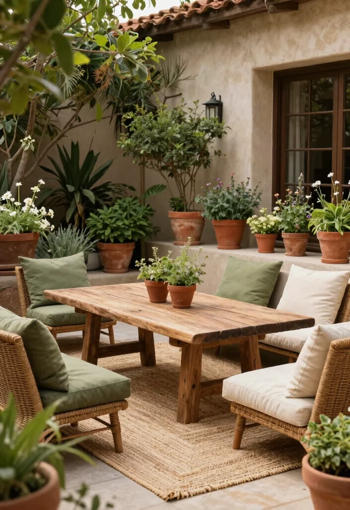 12 Rustic Outdoor Patio Ideas for Warm and Natural Style - 1. Earthy Color Palette 1