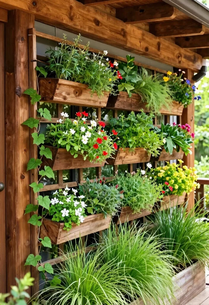 12 Rustic Outdoor Patio Ideas for Warm and Natural Style - 4. Vertical Gardens 1