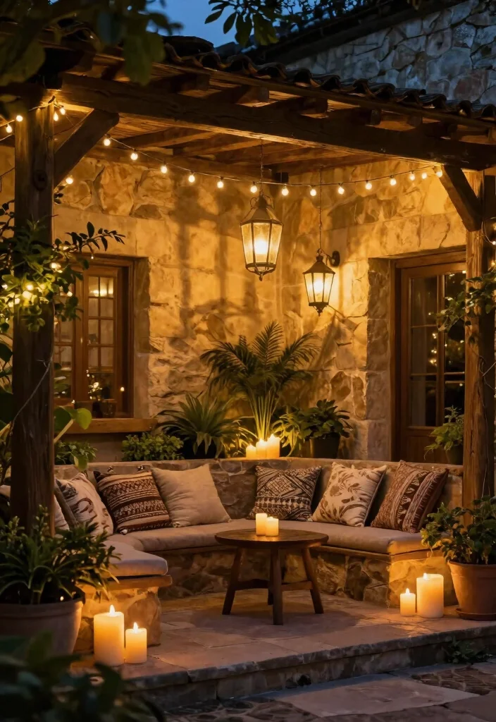 12 Rustic Outdoor Patio Ideas for Warm and Natural Style - 6. Rustic Lighting Options 1