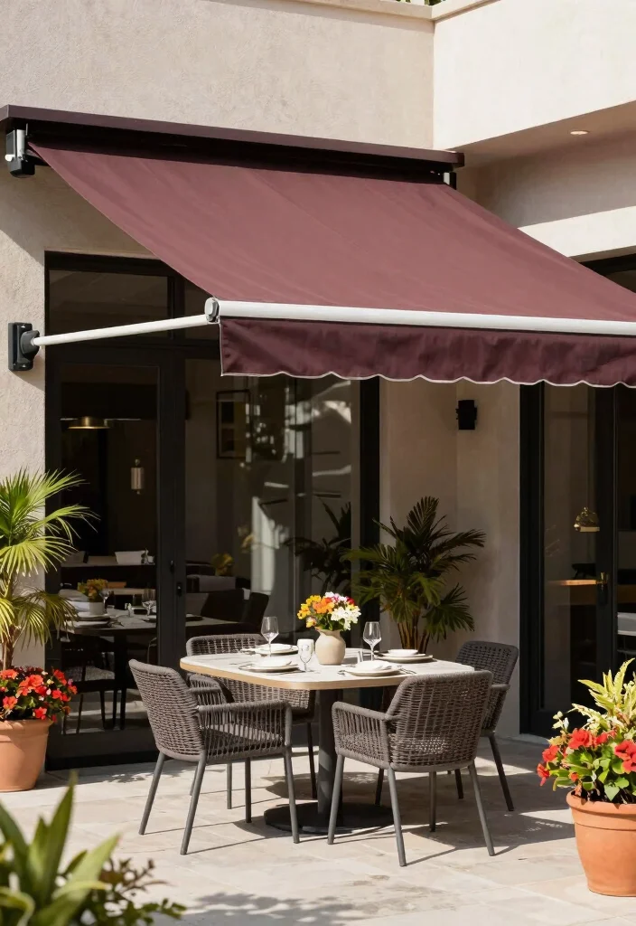 12 Shady Backyard Ideas to Stay Cool and Comfortable Outdoors - 9. Design an Awning for Stylish Coverage 1