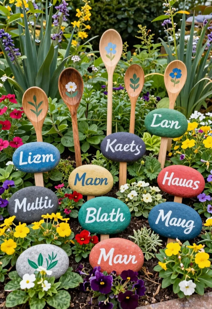 14 Cheap Backyard Ideas That Look Great Without a Big Budget - 10. DIY Garden Markers 1