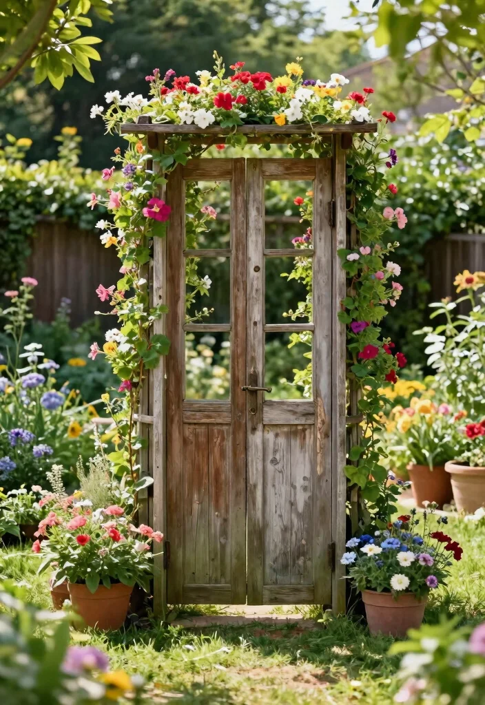 14 Cheap Backyard Ideas That Look Great Without a Big Budget - 8. Upcycled Trellis 1