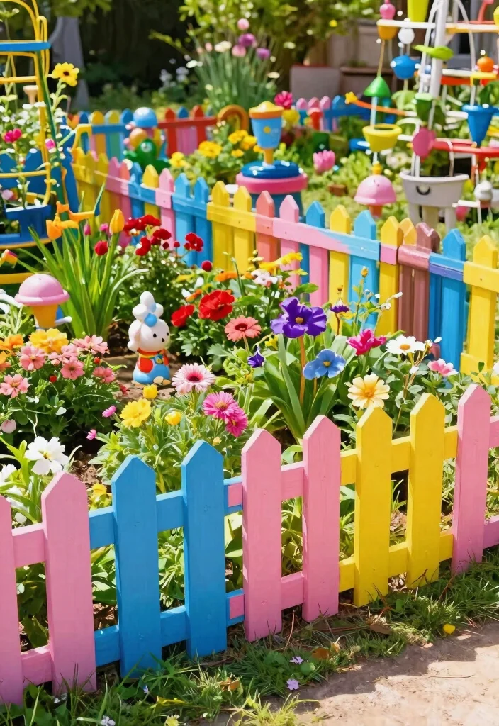 14 Garden Fence Ideas for Style, Security, and Plant Support - 10. Colorful Vinyl Fences for a Fun Twist 1