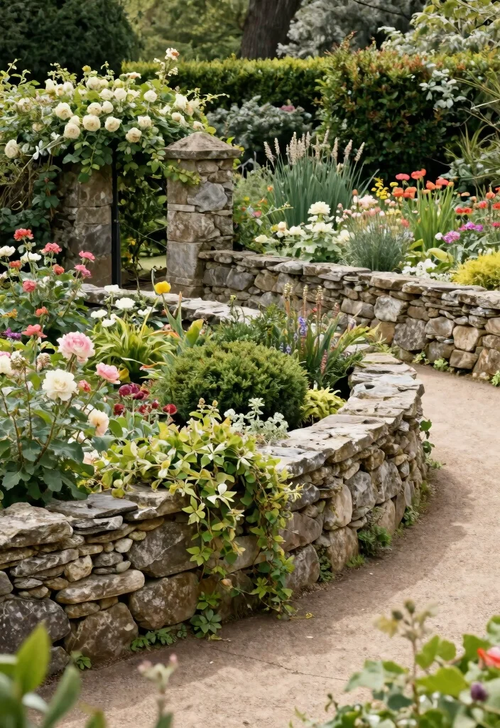 14 Garden Fence Ideas for Style, Security, and Plant Support - 11. Rustic Stone Fences for Timeless Elegance 1