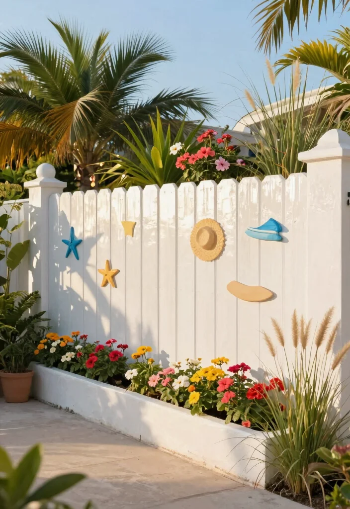 14 Garden Fence Ideas for Style, Security, and Plant Support - 12. Whitewashed Fences for a Beachy Vibe 1