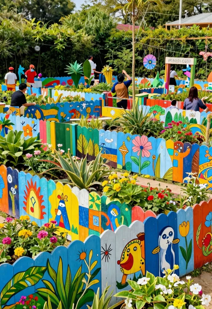 14 Garden Fence Ideas for Style, Security, and Plant Support - 14. Garden Art Fences for Creative Expression 1