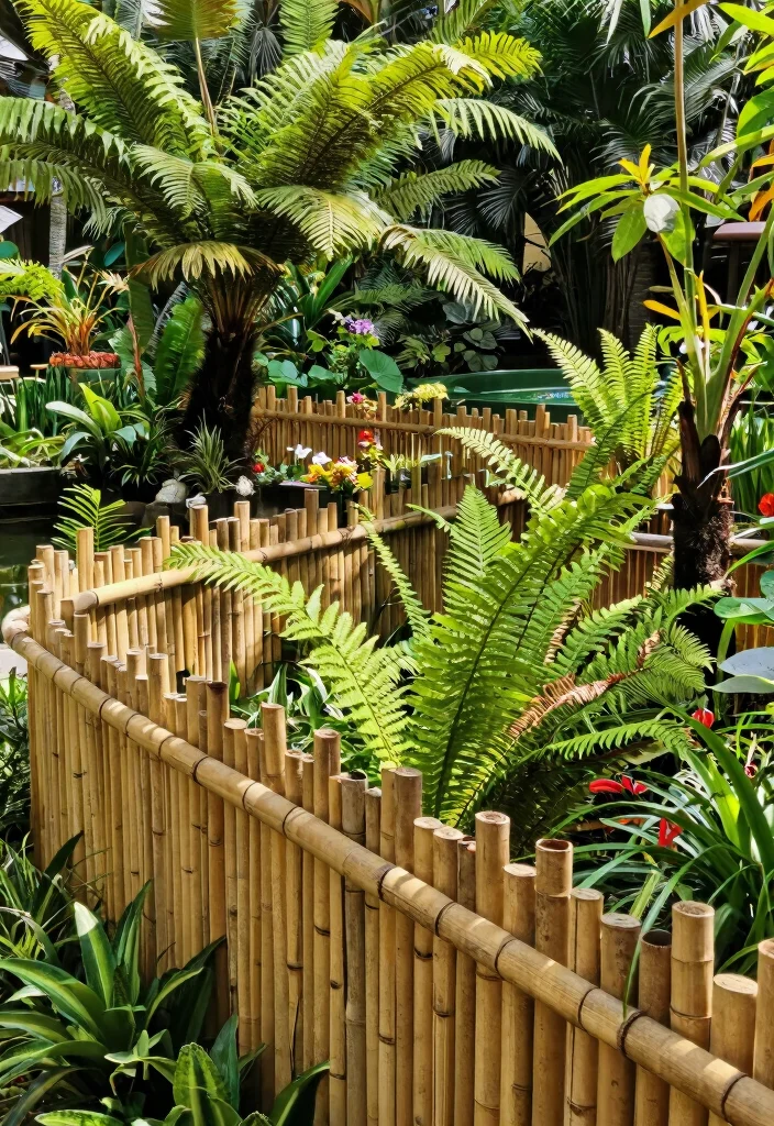 14 Garden Fence Ideas for Style, Security, and Plant Support - 6. Bamboo Fences for a Tropical Vibe 1