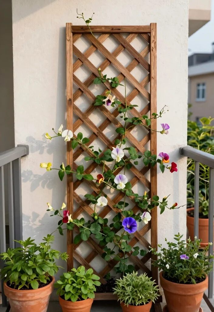 Unlock Your Garden's Potential: 10 Pot Trellis Ideas for Small Space Vertical Gardening - 1. Lattice Trellis for Climbing Vines 1