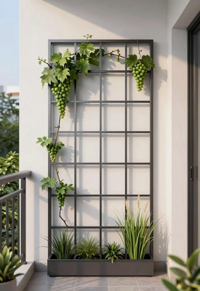 Unlock Your Garden's Potential: 10 Pot Trellis Ideas for Small Space Vertical Gardening - 8. Geometric Grid Trellis 1