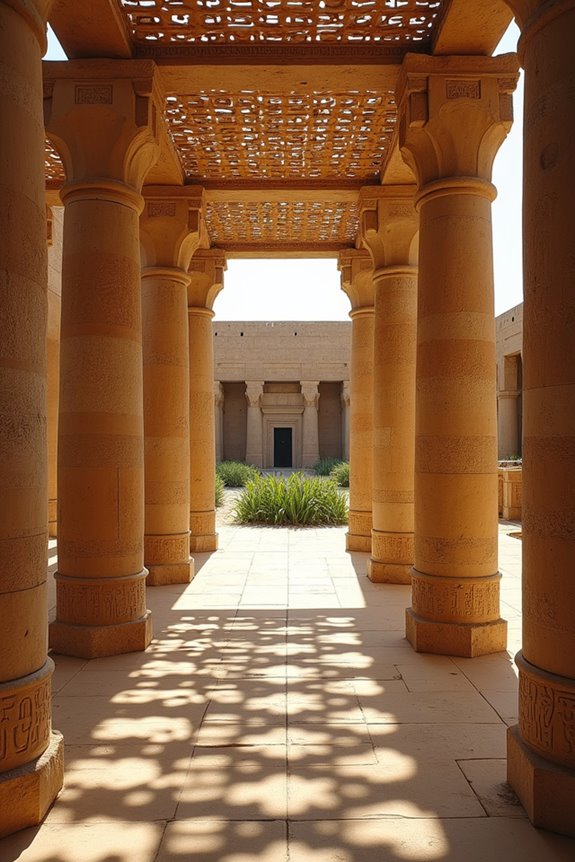 ancient pergola like shade structures