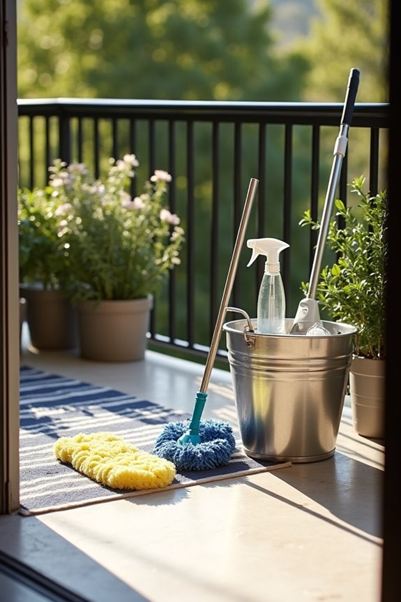 bucket and mop patio cleaning method