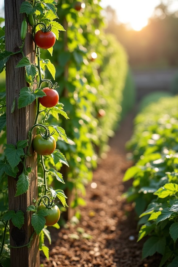 crops thrive on vertical trellises