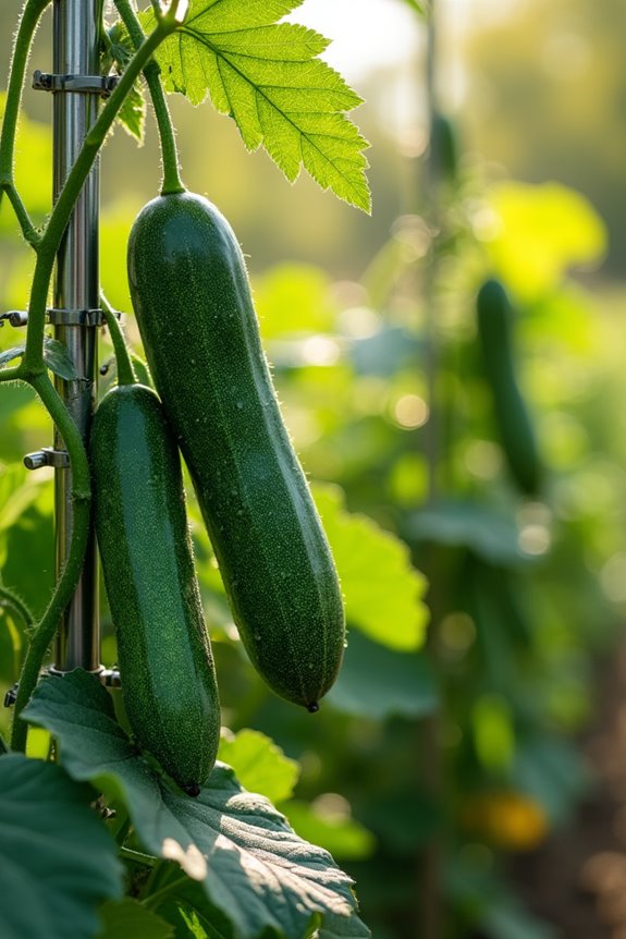 cucumbers benefit from trellising