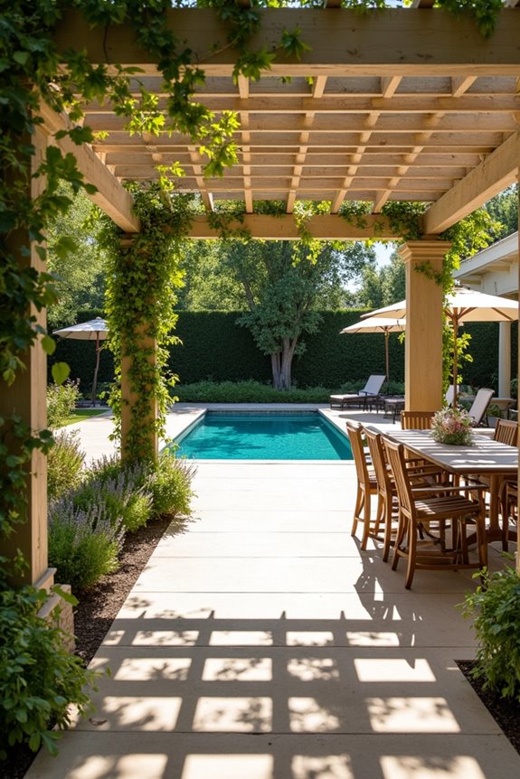dining pool garden pergola heights