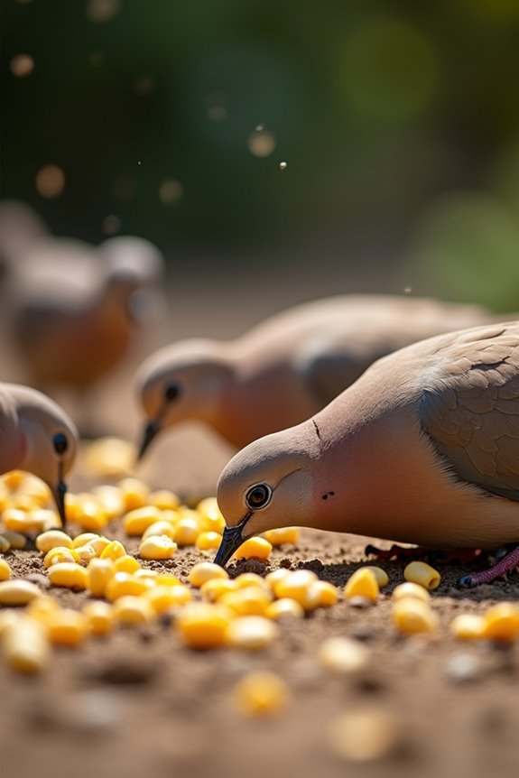 ground feeding mourning doves prefer cracked corn