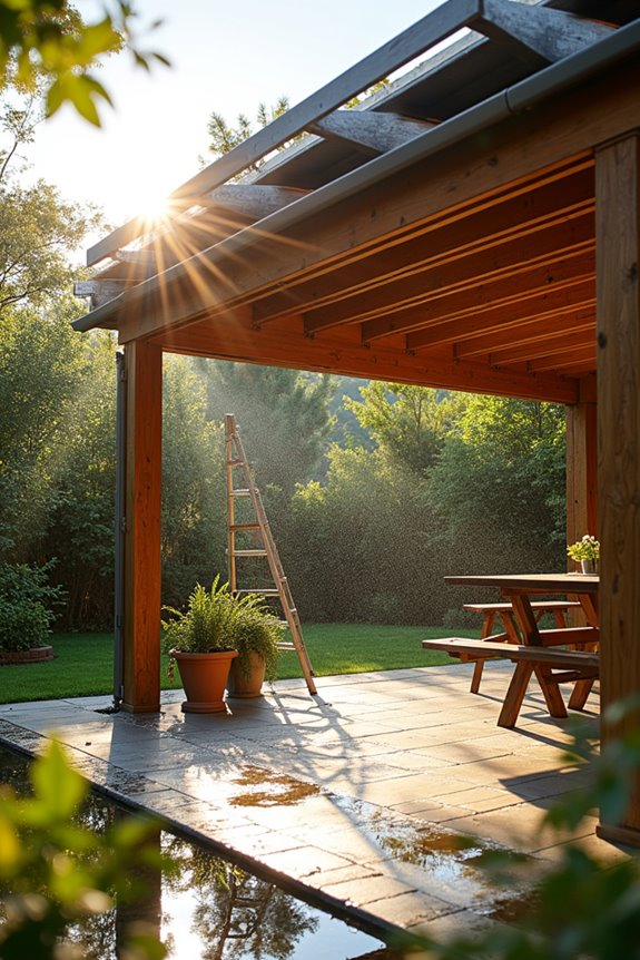 gutters protect pergola foundation longevity