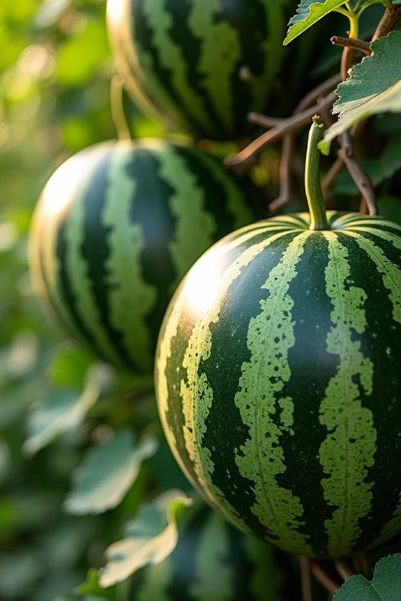 harvest ripe melons with cues