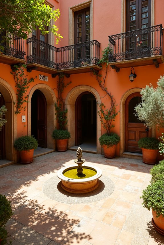 inward facing courtyards privacy