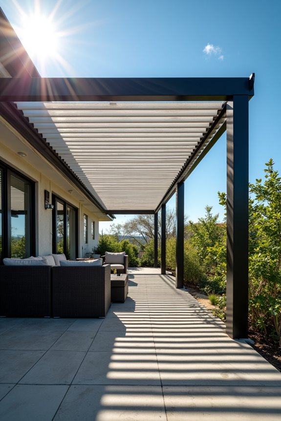 motorized louvers with rain protection