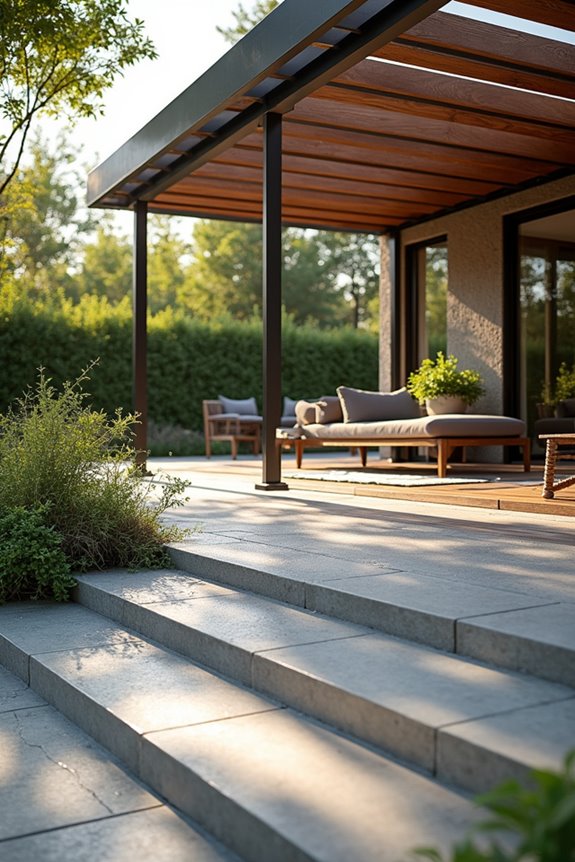 permanent roof pergola with durable panels